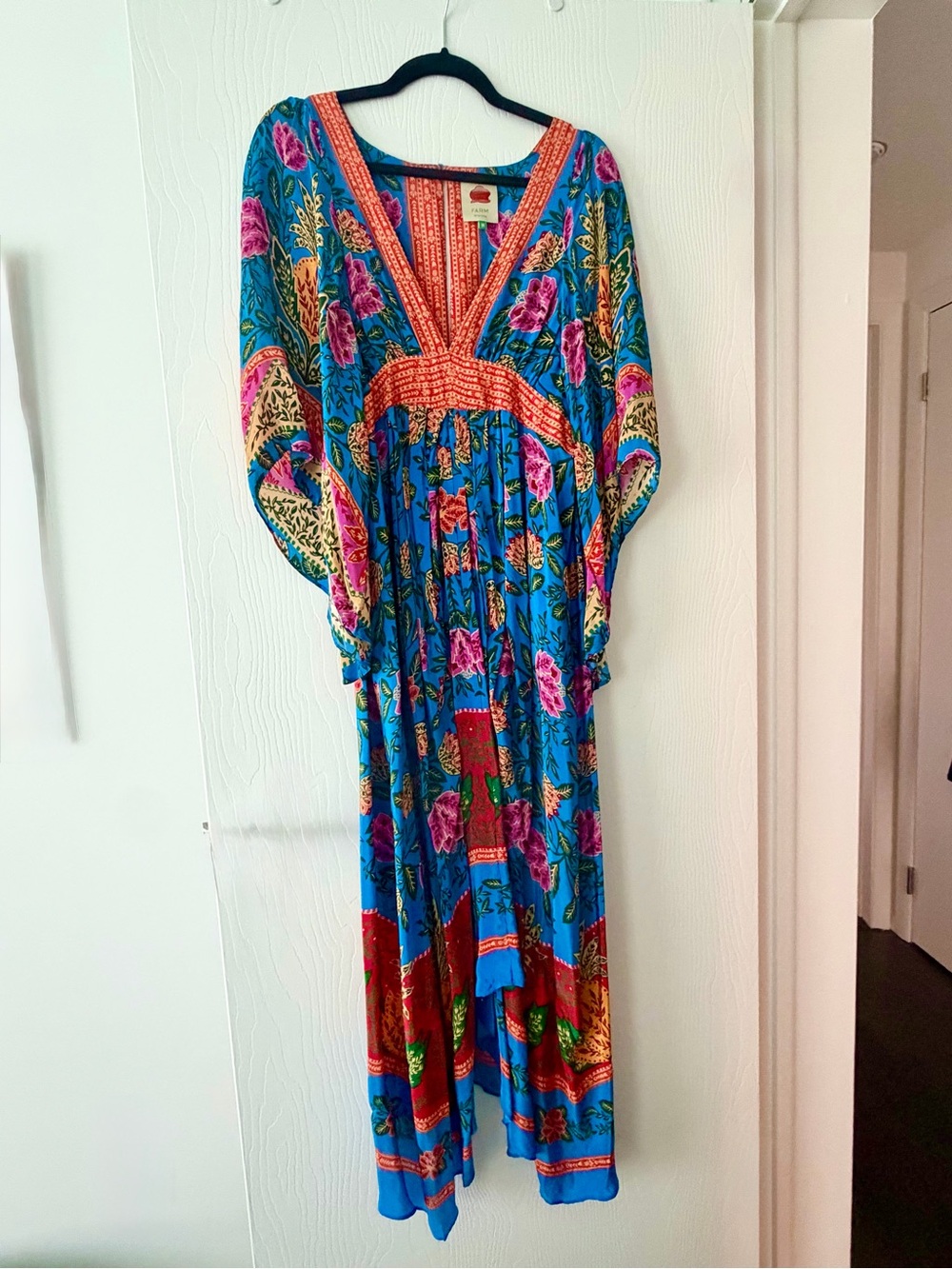 FARM Rio Blue Floral Maxi kaftan with Pineapple Garden - Picture 1 of 12